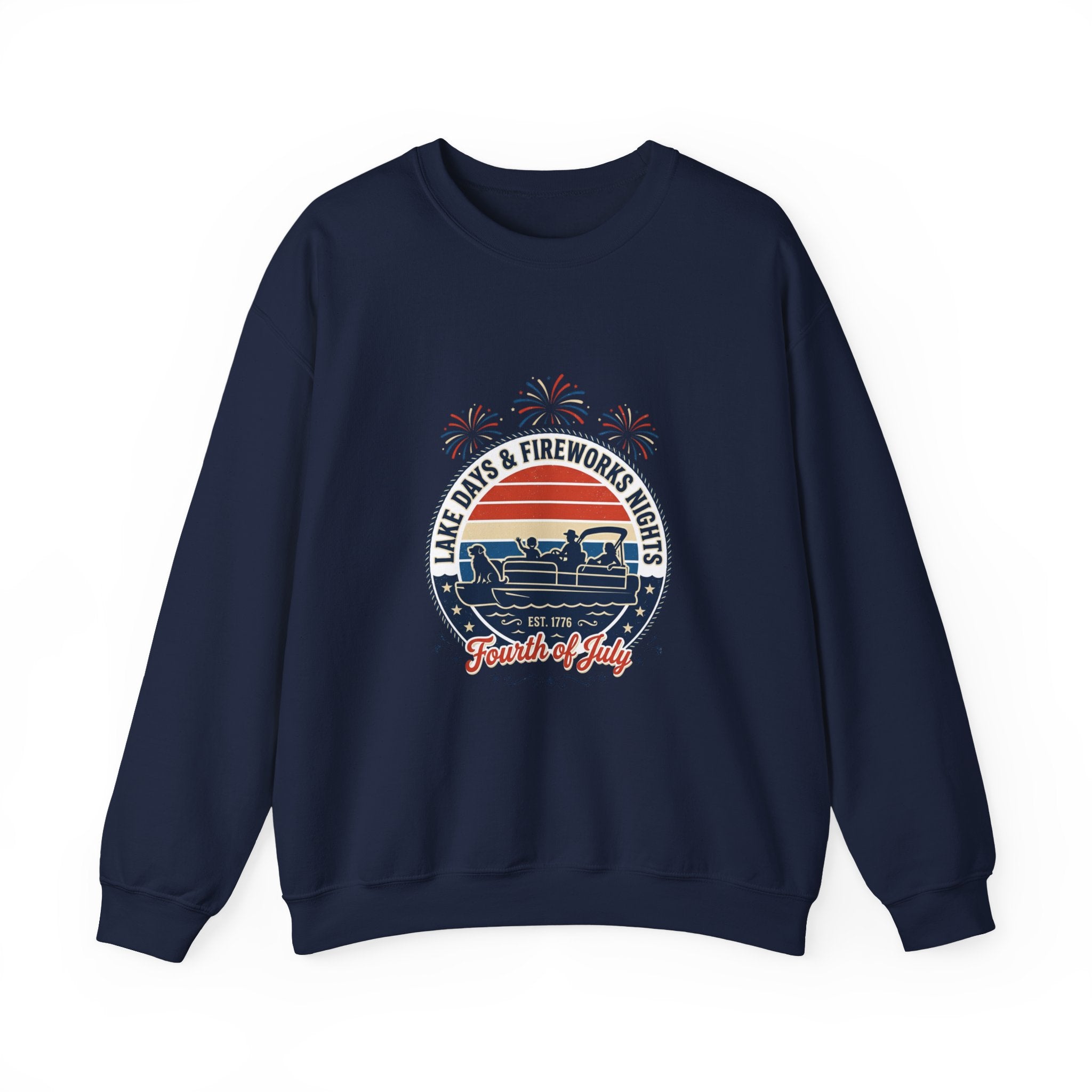 Lakeside Fireworks Retro Crewneck Sweatshirt | Americana, Vintage Distressed