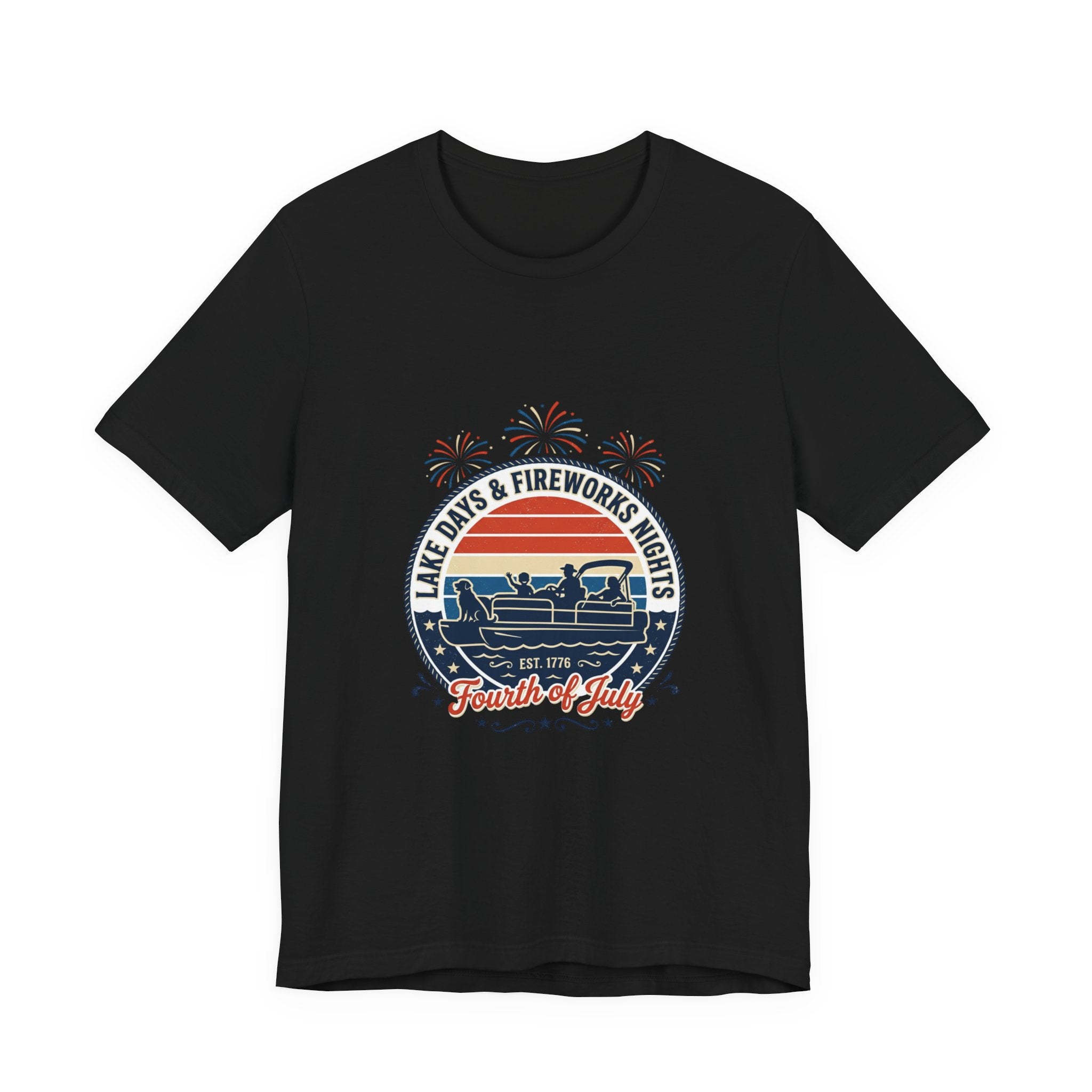 Fourth of July Lake Days Tee | Americana retro, vintage distressed