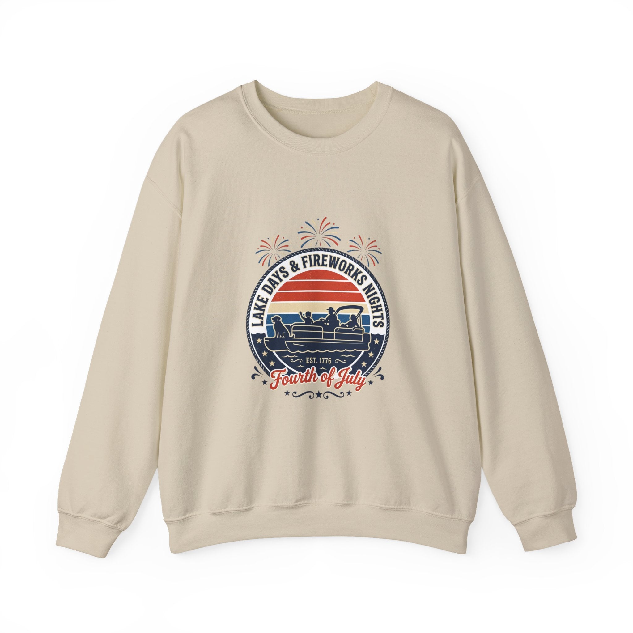 Lakeside Fireworks Retro Crewneck Sweatshirt | Americana, Vintage Distressed