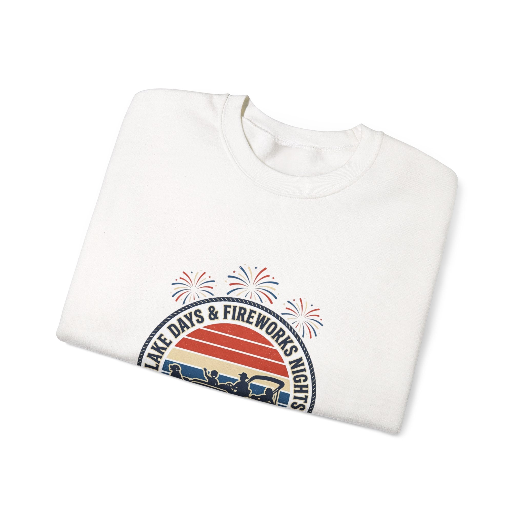 Lakeside Fireworks Retro Crewneck Sweatshirt | Americana, Vintage Distressed