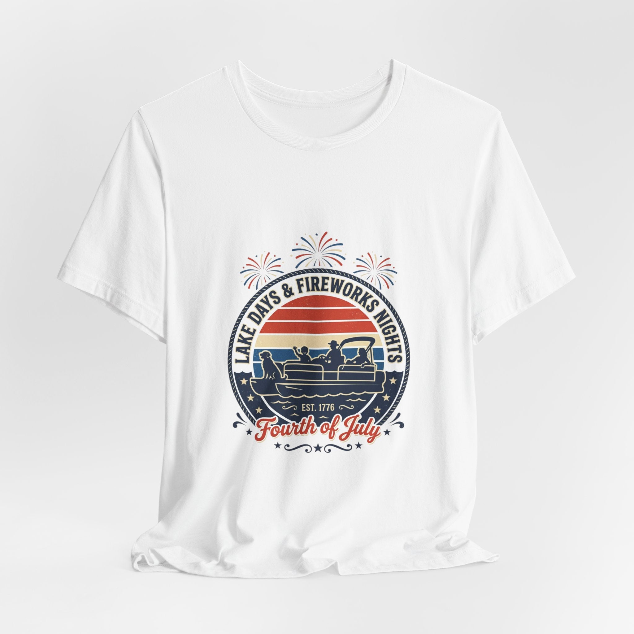 Fourth of July Lake Days Tee | Americana retro, vintage distressed