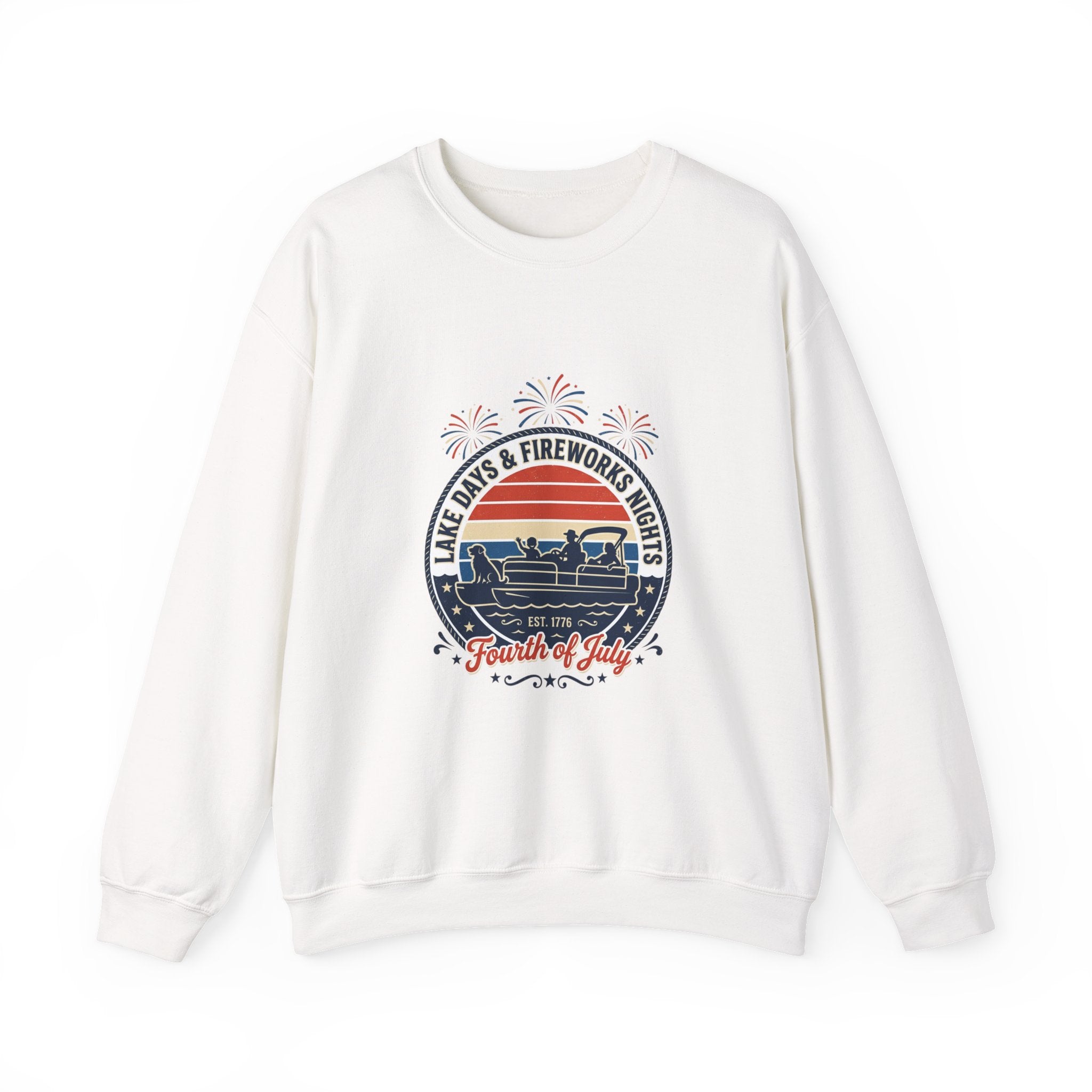 Lakeside Fireworks Retro Crewneck Sweatshirt | Americana, Vintage Distressed